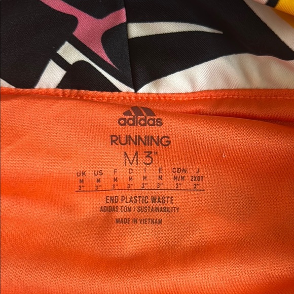 Adidas Orange and Green Athletic Shorts with Leopard Print - Picture 2 of 3